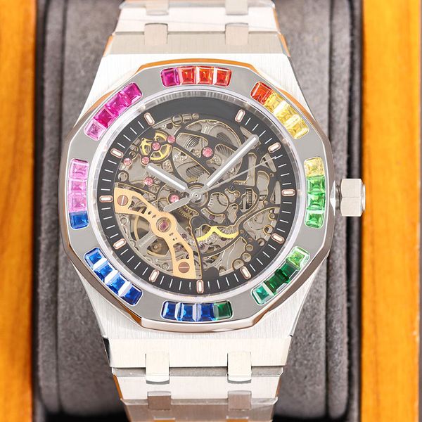 mens watch 41mm hollow wristwatch automatic mechanical watches silver strap men wristwatch stainless steel waterproof montre de luxe, Slivery;brown
mens watch 41mm hollow wristwatch automatic mechanical watches silver strap men wristwatch stainless steel waterproof montre de luxe, Slivery;brown