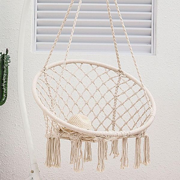 camp furniture nordic cotton rope hammock hanging chair handmade knitted outdoor relax macrame garden swing for leisure
camp furniture nordic cotton rope hammock hanging chair handmade knitted outdoor relax macrame garden swing for leisure