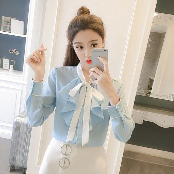 women's blouses & shirts 2021 women autumn winter elegant blouse female bow v-neck button long sleeve shirt lady casual loose solid f14, White
women's blouses & shirts 2021 women autumn winter elegant blouse female bow v-neck button long sleeve shirt lady casual loose solid f14, White