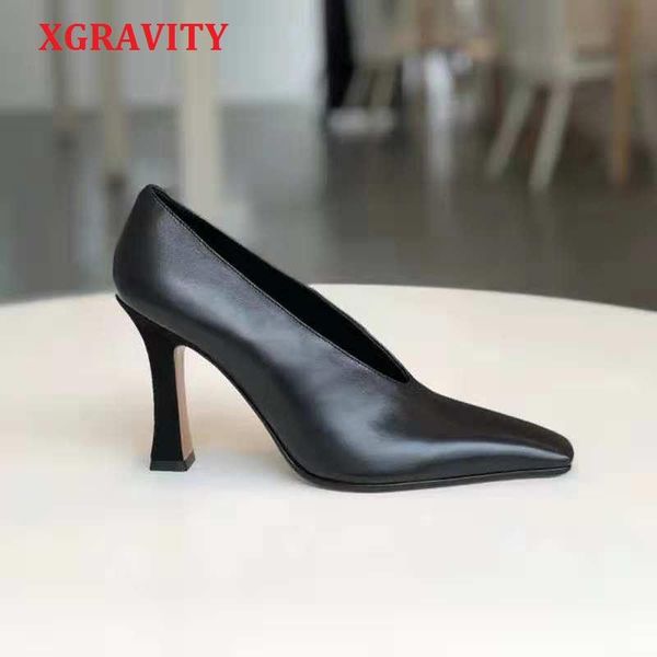 dress shoes xgravity ladies vintage chunky female high heel pumps cow leather women square toe heels lady fashion s a112, Black
dress shoes xgravity ladies vintage chunky female high heel pumps cow leather women square toe heels lady fashion s a112, Black
