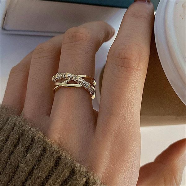 cluster rings multi layers zircon paved criss for women 2021 design korean fashion jewelry statement openn ring bijoux, Golden;silver
cluster rings multi layers zircon paved criss for women 2021 design korean fashion jewelry statement openn ring bijoux, Golden;silver