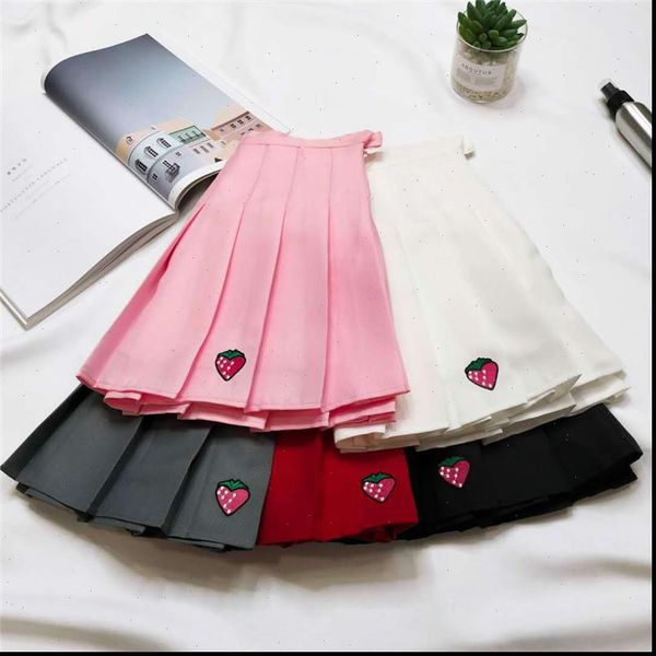 high waist mini denim strawberry womens skirts cute pleated harajuku japanese school uniform girl, Black
high waist mini denim strawberry womens skirts cute pleated harajuku japanese school uniform girl, Black