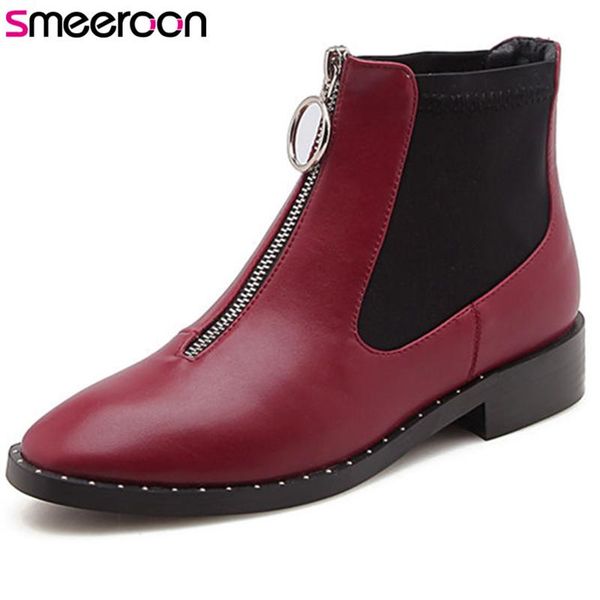 boots smeeroon med heels ankle for women autumn winter zip round toe prom shoes big size 32-44, Black
boots smeeroon med heels ankle for women autumn winter zip round toe prom shoes big size 32-44, Black
