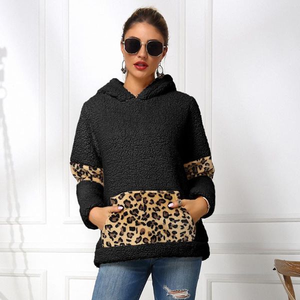 women's hoodies & sweatshirts leopard patchwork fluffy fleece sweatshirt women fashion pocket casual oversized hooded hoodie winter pul, Black
women's hoodies & sweatshirts leopard patchwork fluffy fleece sweatshirt women fashion pocket casual oversized hooded hoodie winter pul, Black