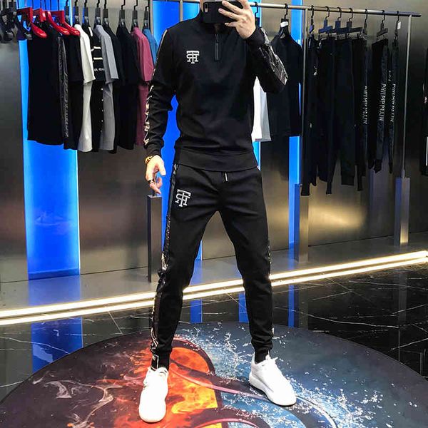hoodies goal turtleneck male suit sweater fall fashion fried stripe embroidered letter leisure tender autumn, Black
hoodies goal turtleneck male suit sweater fall fashion fried stripe embroidered letter leisure tender autumn, Black