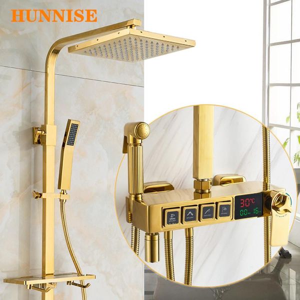 bathroom shower set hunnise gold bathtub mixer faucets digital bath system of rainfall thermostatic sets
bathroom shower set hunnise gold bathtub mixer faucets digital bath system of rainfall thermostatic sets