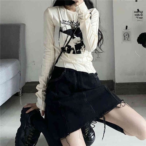 women's t-shirt y demo casual slim t-shirt for women o neck long sleeve grunge letters print female fashion clothing 1xe9, White
women's t-shirt y demo casual slim t-shirt for women o neck long sleeve grunge letters print female fashion clothing 1xe9, White