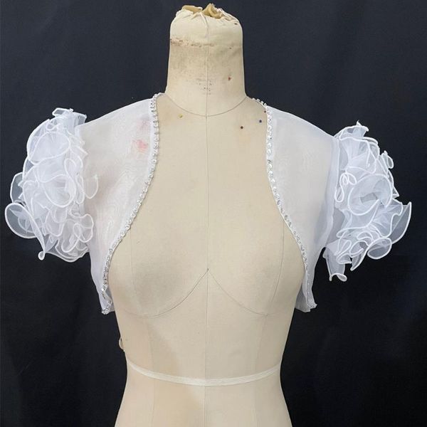 wraps & jackets ruffled short sleeve organza shawl beaded wedding dress sheer shrug bolero coat wrap jacket quinceanera gown, White
wraps & jackets ruffled short sleeve organza shawl beaded wedding dress sheer shrug bolero coat wrap jacket quinceanera gown, White