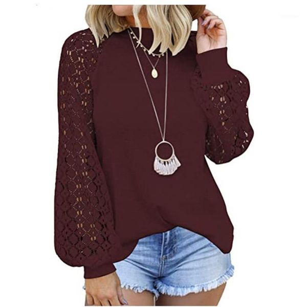 women's blouses & shirts ladies long-sleeved hollow solid color loose fashion mature versatile casual round neck lace stitching, White
women's blouses & shirts ladies long-sleeved hollow solid color loose fashion mature versatile casual round neck lace stitching, White