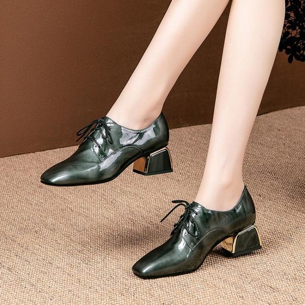 dress shoes mljuese 2021 women pumps cow leather autumn spring wine red color square toe lace up high heels party size 34-42, Black
dress shoes mljuese 2021 women pumps cow leather autumn spring wine red color square toe lace up high heels party size 34-42, Black