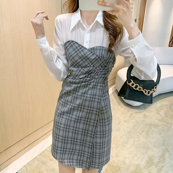 casual dresses elegant gauze patchwork long sleeve temperament slim hip lady dress faux two pieces female pencil office formal, Black;gray
casual dresses elegant gauze patchwork long sleeve temperament slim hip lady dress faux two pieces female pencil office formal, Black;gray