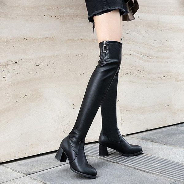 boots 2021 elastic pu leather slim fit women over the knee block heel warm plush shoes autumn winter lady thigh high, Black
boots 2021 elastic pu leather slim fit women over the knee block heel warm plush shoes autumn winter lady thigh high, Black