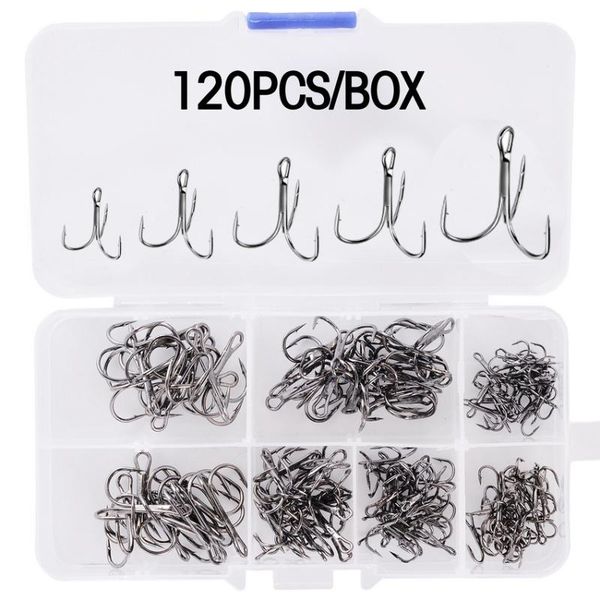120/50pcs/lot treble fishing hook in box high carbon steel barbed hooks tackle black/silver/red/tea fish
120/50pcs/lot treble fishing hook in box high carbon steel barbed hooks tackle black/silver/red/tea fish
