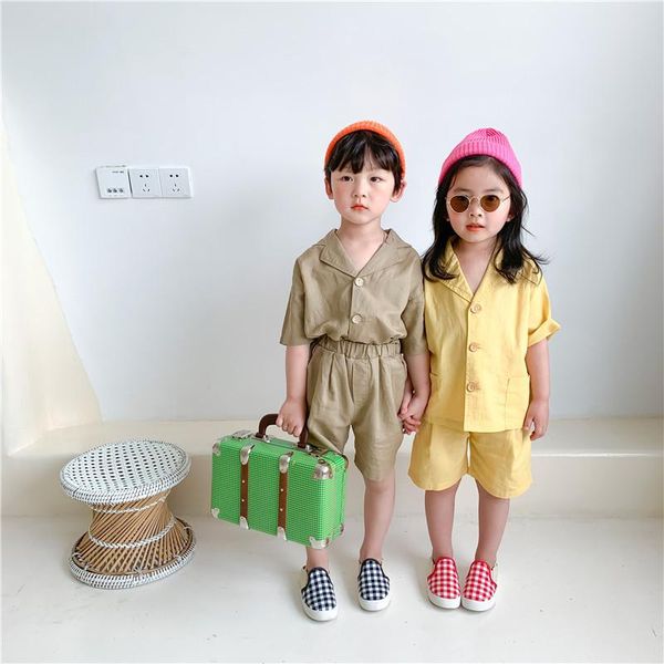 nwe 2021 summer children's solid color loose clothes sets boys girls linen 3 colors short sleeve shirt and shorts 2 pcs clothing, White
nwe 2021 summer children's solid color loose clothes sets boys girls linen 3 colors short sleeve shirt and shorts 2 pcs clothing, White