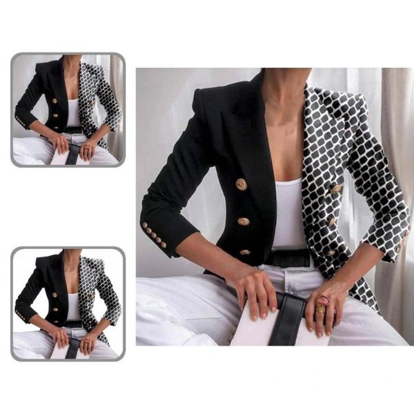 women's suits & blazers lapel long sleeve slim jacket coat streetwear buttons, White;black
women's suits & blazers lapel long sleeve slim jacket coat streetwear buttons, White;black