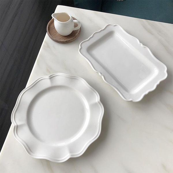dishes & plates french retro pure white ceramic plate main meal western embossed pattern dessert steak round square tableware
dishes & plates french retro pure white ceramic plate main meal western embossed pattern dessert steak round square tableware