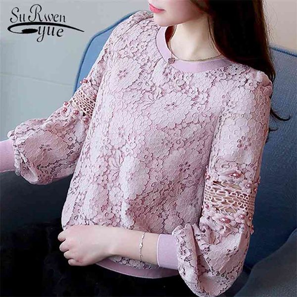 fashion lace shirt long sleeve o-neck women and blouses hollow ladies elegant women's clothing 668c 210421, White
fashion lace shirt long sleeve o-neck women and blouses hollow ladies elegant women's clothing 668c 210421, White