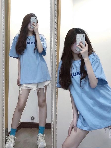 women's t-shirt 2021 gentle minimalist summer short sleeves printing basewear chic loose casual prom tee retro t-shirts, White
women's t-shirt 2021 gentle minimalist summer short sleeves printing basewear chic loose casual prom tee retro t-shirts, White