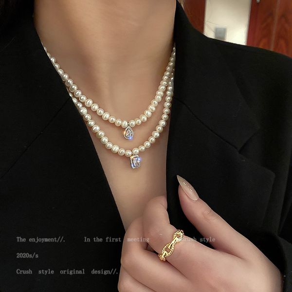 necklace luxury designer chain danshui pearl water drop zircon pendant light clavicle korean temperament personality wear neck, Silver
necklace luxury designer chain danshui pearl water drop zircon pendant light clavicle korean temperament personality wear neck, Silver