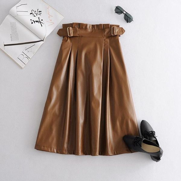 mid-calf long skirt fake faux leather skirts lady high waist pu fashion women autumn winter a-line midi sash zipper, Black
mid-calf long skirt fake faux leather skirts lady high waist pu fashion women autumn winter a-line midi sash zipper, Black