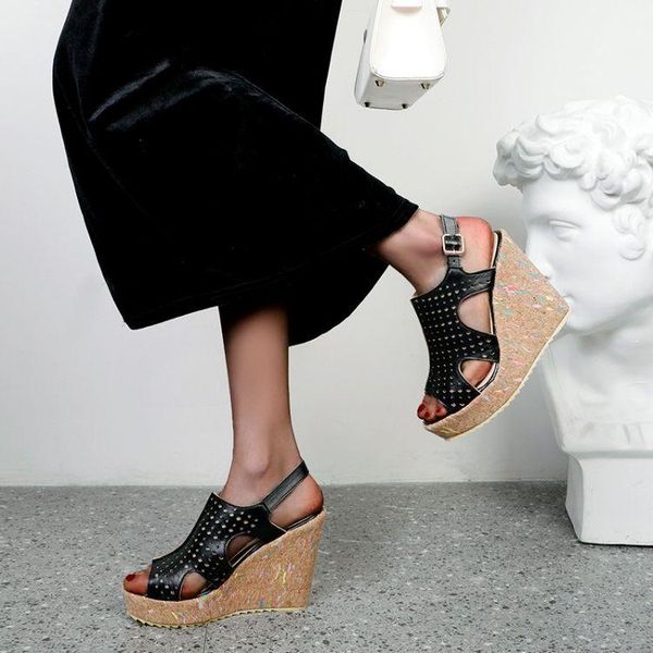 summer women wedges sandals ankle strap open toe platform square heel casual fashion gladiator shoes, Black
summer women wedges sandals ankle strap open toe platform square heel casual fashion gladiator shoes, Black