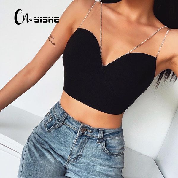 cnyishe crystal diamonds women crop backless strap party cropped vest camisole women streetwear camis female 210419, White
cnyishe crystal diamonds women crop backless strap party cropped vest camisole women streetwear camis female 210419, White