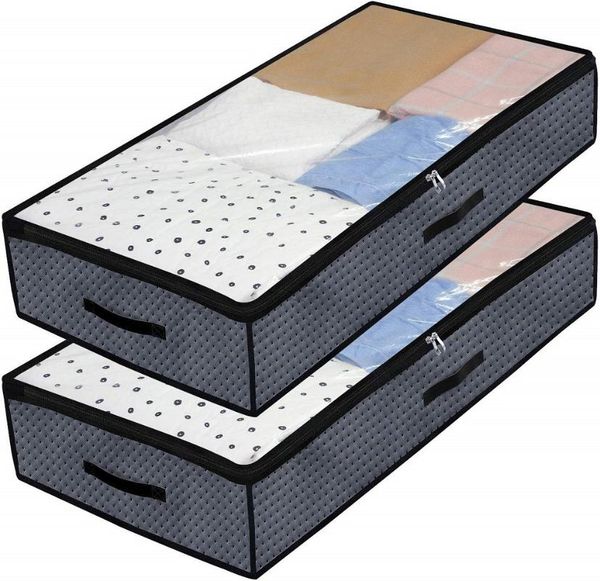 storage bags 2 pack under bed with clear window and reinforced handles, organizer underbed for blanket, pillows
storage bags 2 pack under bed with clear window and reinforced handles, organizer underbed for blanket, pillows