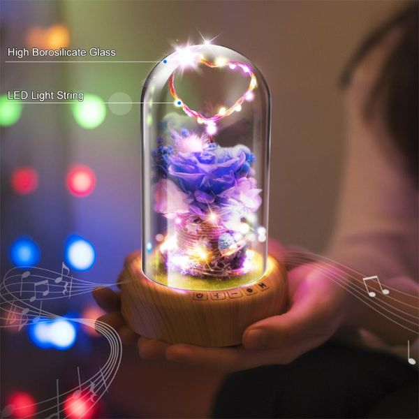 decorative objects & figurines flower lamp rechargeable bt speaker music player wishing bottle preserved rose in glass dome nightlight forev 
decorative objects & figurines flower lamp rechargeable bt speaker music player wishing bottle preserved rose in glass dome nightlight forev