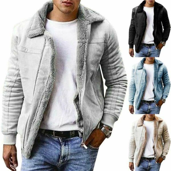 men's jackets fleece fur lined jacket casual warm long sleeve coat zip up outwear winter, Black;brown
men's jackets fleece fur lined jacket casual warm long sleeve coat zip up outwear winter, Black;brown