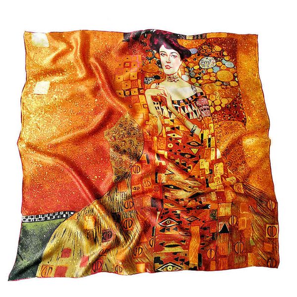 spring 100% natural silk scarf women gustav klimt oil painting adele bloch-baue bandana foulard femme square shawls wraps 90cm, Blue;gray
spring 100% natural silk scarf women gustav klimt oil painting adele bloch-baue bandana foulard femme square shawls wraps 90cm, Blue;gray