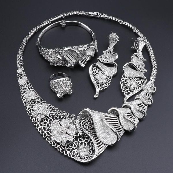 earrings & necklace oeoeos fashion african jewelry sets wedding gift silver plated bracelet ring for women
earrings & necklace oeoeos fashion african jewelry sets wedding gift silver plated bracelet ring for women