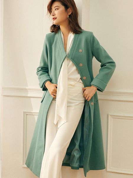 women's wool & blends green thick mid-long women coat vintage single breasted v-neck slim office lady winter wear fashion female outerw, Black
women's wool & blends green thick mid-long women coat vintage single breasted v-neck slim office lady winter wear fashion female outerw, Black