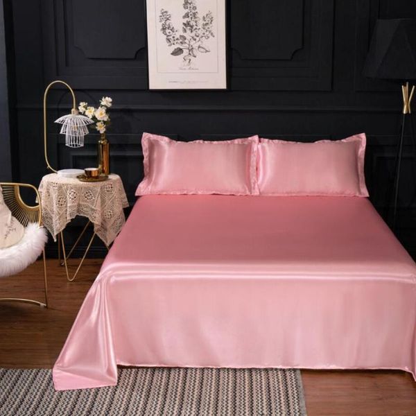 sheets & sets simple ice silk sheet summer bedroom school dormitory 3pcs set bedding 1bed sheet+2 case non-slip king/queen size j8495
sheets & sets simple ice silk sheet summer bedroom school dormitory 3pcs set bedding 1bed sheet+2 case non-slip king/queen size j8495