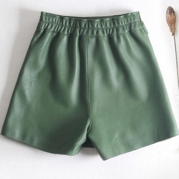 women's shorts genuine leather sheepskin wide leg women elegant black high waist buttons autumn winter office lady s-2xl, White;black
women's shorts genuine leather sheepskin wide leg women elegant black high waist buttons autumn winter office lady s-2xl, White;black