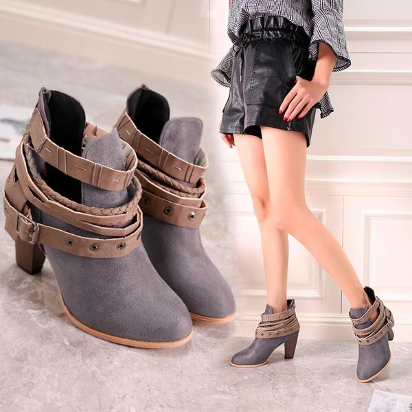 boots belt buckle ankle for women nice autumn winter short knight british style pointed toe low heel ladies, Black
boots belt buckle ankle for women nice autumn winter short knight british style pointed toe low heel ladies, Black