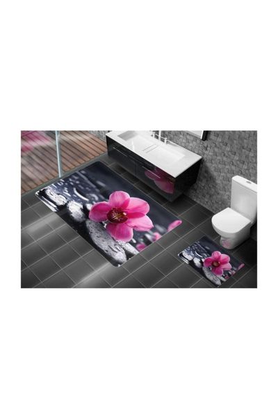 gray stones and light pink orchid flower, 3 dimensional toilet seat set 50x90 cm - 50x40 14 bath mats
gray stones and light pink orchid flower, 3 dimensional toilet seat set 50x90 cm - 50x40 14 bath mats