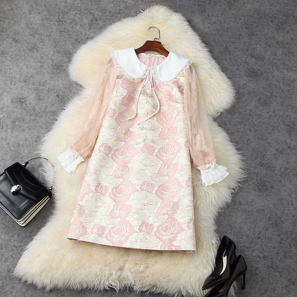 dresses european and american women's clothing spring 2021 long - sleeved beaded doll neck fashionable rose jacquard dress 1ev3, Black;gray
dresses european and american women's clothing spring 2021 long - sleeved beaded doll neck fashionable rose jacquard dress 1ev3, Black;gray