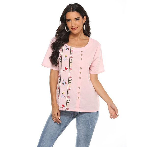 women's blouses & shirts 100%cotton boho floral embroidery mexican spring summer short sleeve shirt plus size 4xl ethnic, White
women's blouses & shirts 100%cotton boho floral embroidery mexican spring summer short sleeve shirt plus size 4xl ethnic, White