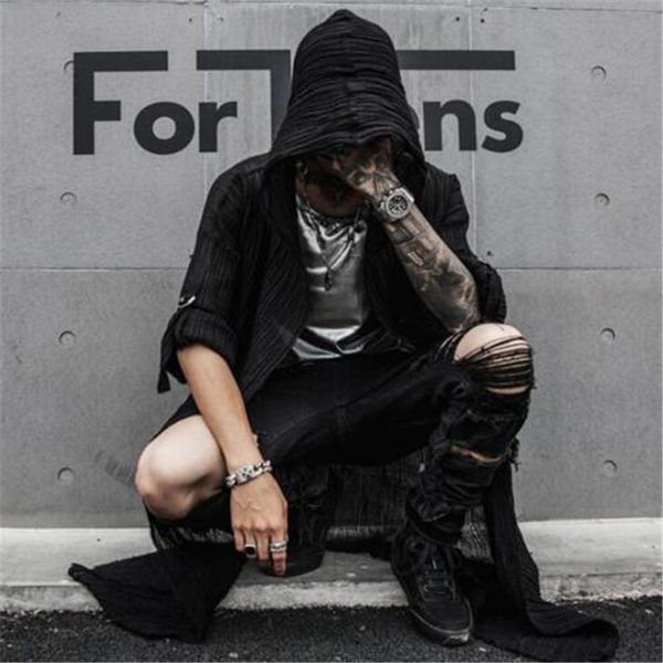 men's trench coats thin section coat black hooded jacket street hip hop men long sleeve nightclub punk cardigan retro, Tan;black
men's trench coats thin section coat black hooded jacket street hip hop men long sleeve nightclub punk cardigan retro, Tan;black