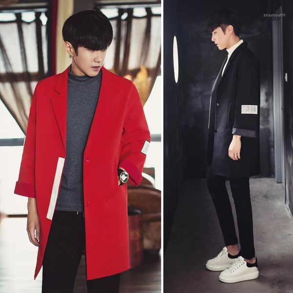men's trench coats spring and autumn male medium-long outerwear loose vintage applique suit collar thin overcoat, Tan;black
men's trench coats spring and autumn male medium-long outerwear loose vintage applique suit collar thin overcoat, Tan;black