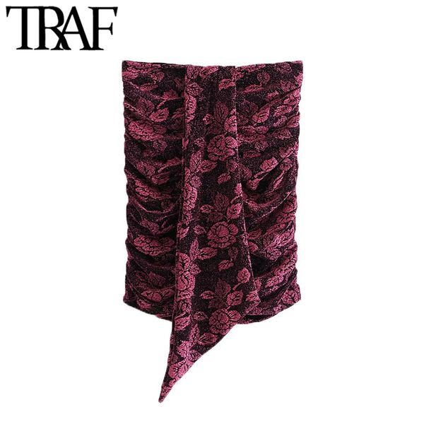traf women chic fashion with knot floral print velvet mini skirts vintage high neck back zipper female skirts mujer 210415, Black
traf women chic fashion with knot floral print velvet mini skirts vintage high neck back zipper female skirts mujer 210415, Black