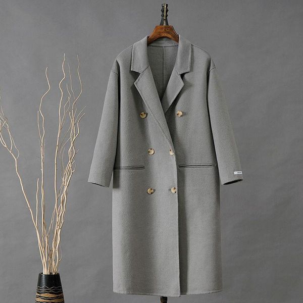 women's wool & blends 2021 women winter fashion long jackets female solid color woolen overcoat ladies oversize double-faced cashmere c, Black
women's wool & blends 2021 women winter fashion long jackets female solid color woolen overcoat ladies oversize double-faced cashmere c, Black