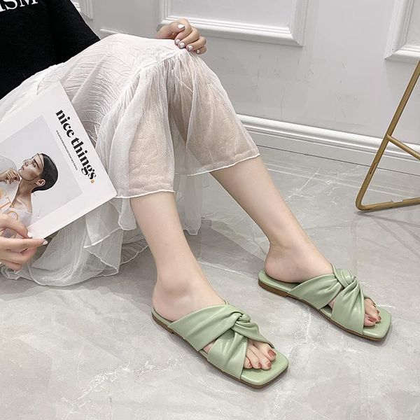 slippers pu leather pleated women square toe flat summer leisure open soft sole sandals outside slides, Black
slippers pu leather pleated women square toe flat summer leisure open soft sole sandals outside slides, Black