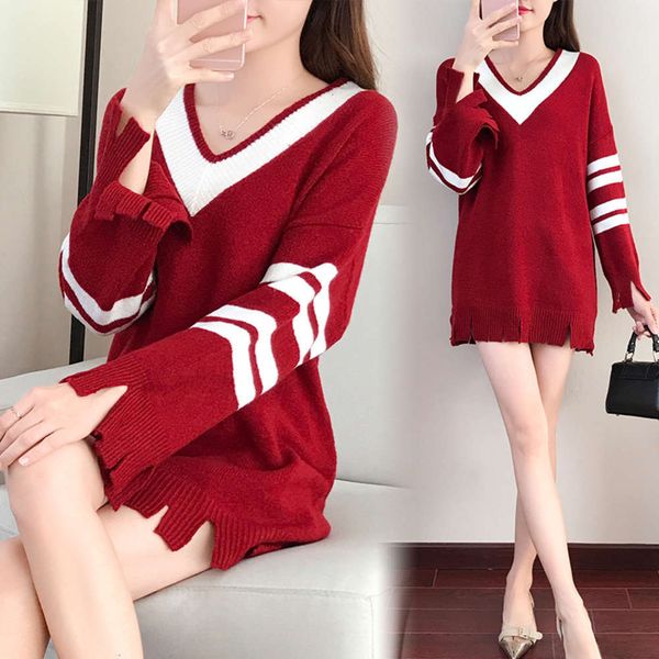 women's sweaters sweater winter korean loose and thin pullover women's trendy striped fringed v-neck medium length thickened tvhd, White;black
women's sweaters sweater winter korean loose and thin pullover women's trendy striped fringed v-neck medium length thickened tvhd, White;black