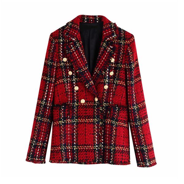 tweed red plaid women jacket blazers vintage jackets female patchwork lapel blazer coats chic outfit clothes 210430, Black;brown
tweed red plaid women jacket blazers vintage jackets female patchwork lapel blazer coats chic outfit clothes 210430, Black;brown