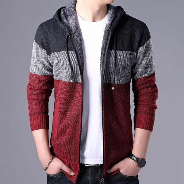 men's sweaters the 2021 burst coat with thick sweater and cashmere large size cardigan a hat, White;black
men's sweaters the 2021 burst coat with thick sweater and cashmere large size cardigan a hat, White;black