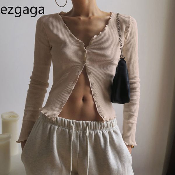 ezgaga knitted women casual autumn fashion single breasted slim long sleeve t shirt ladies tee all-match office lady 210430, White
ezgaga knitted women casual autumn fashion single breasted slim long sleeve t shirt ladies tee all-match office lady 210430, White