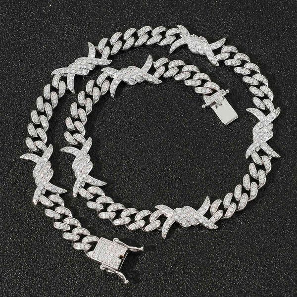 ins new bramble cuba men's and women's clavicle chain hiphop zircon necklace hip hop accsori, Silver
ins new bramble cuba men's and women's clavicle chain hiphop zircon necklace hip hop accsori, Silver