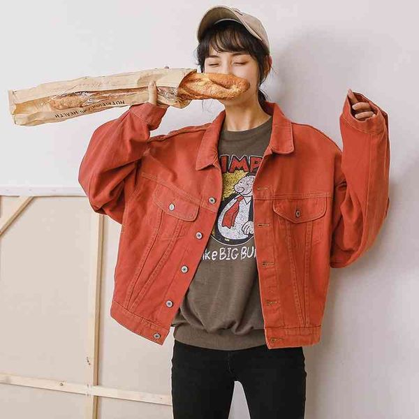 women boyfriend denim jackets green red spring streetwear solid jeans jackets women denim jackets coats outwear 210702, Black;brown
women boyfriend denim jackets green red spring streetwear solid jeans jackets women denim jackets coats outwear 210702, Black;brown