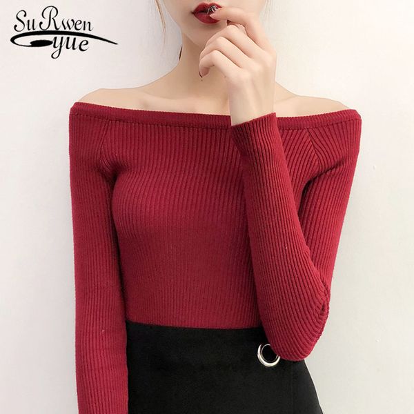 women sweaters computer knitted winter slash neck pullovers long sleeve office lady sweater 5223 50 210427, White;black
women sweaters computer knitted winter slash neck pullovers long sleeve office lady sweater 5223 50 210427, White;black